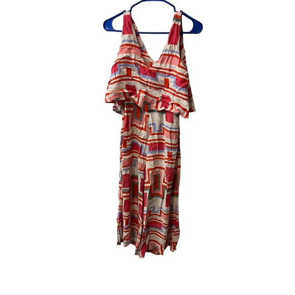 Mister Zimi Clover Jumpsuit Party Print Sleeveless‎ Wide Leg Size 10 Preowned - Picture 3 of 10